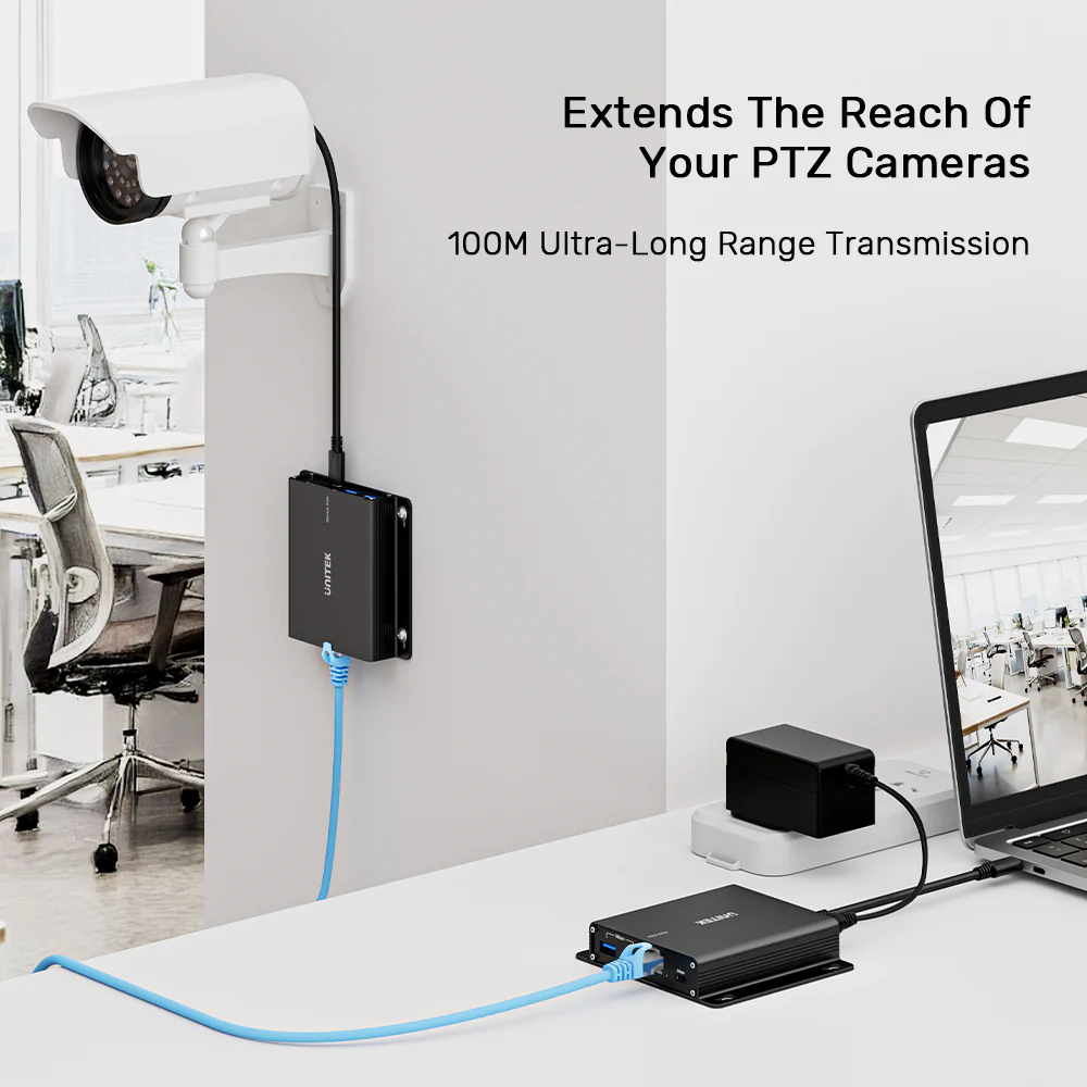 Bộ mở rộng USB qua LAN 100M 7 in 1 UNITEK U1337BBK01-US