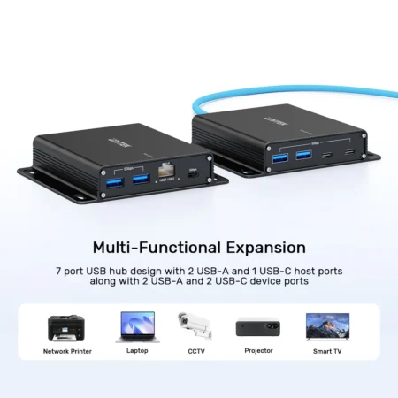Bộ mở rộng USB qua LAN 100M 7 in 1 UNITEK U1337BBK01-US
