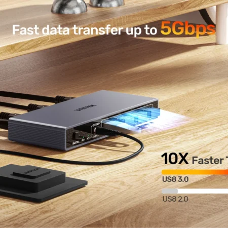 Bộ gộp KVM Displayport 2 ra 1 UNITEK V1310AGY01-EU