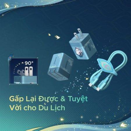 Bộ sạc Type C Honkai Star Rail Ugreen 95169 (Nexode GaN, 65W GaN, kèm cáp USB-C 100W 1m)