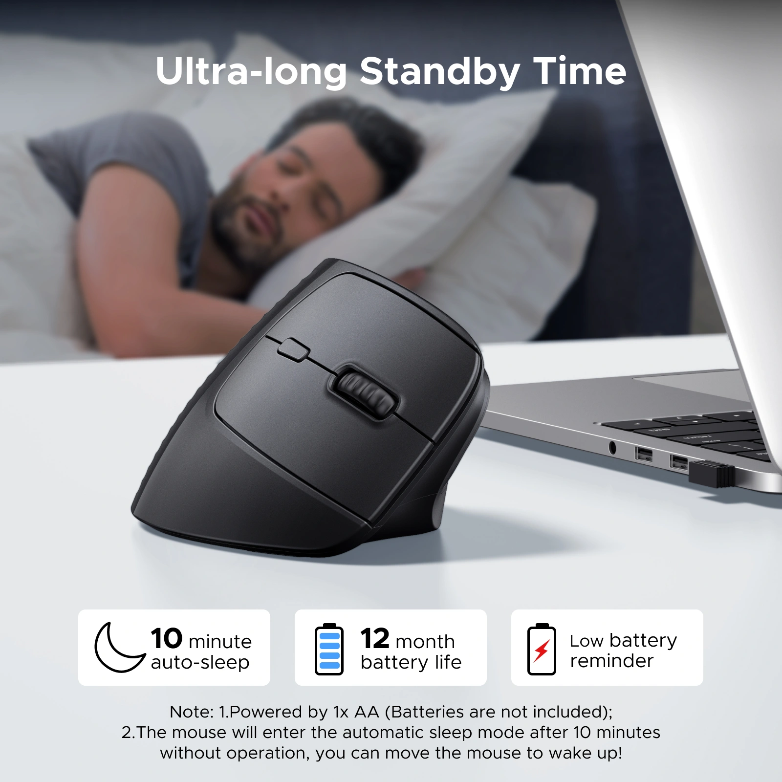 Chuột công thái học Ugreen M571P (Bluetooth, USB)