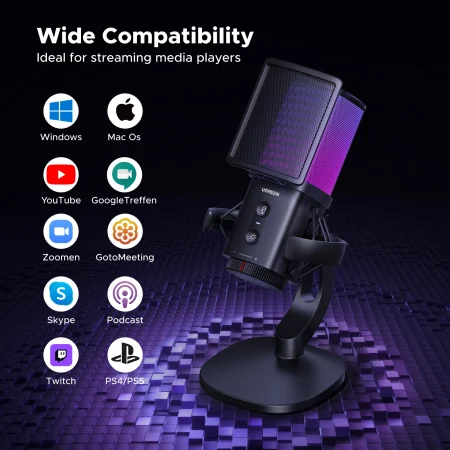 Microphone khử ồn RGB Ugreen 65629 (24bit, 96kHz)