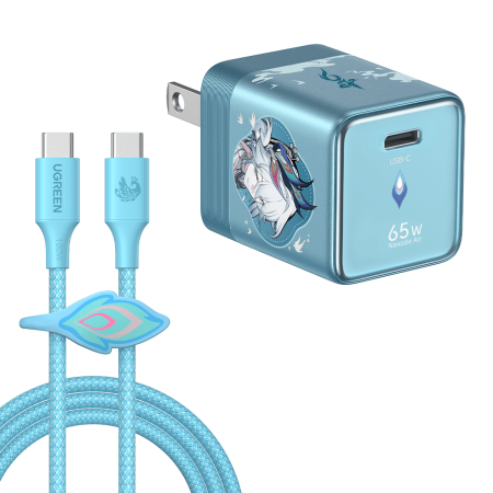 Bộ sạc Type C Honkai Star Rail Ugreen 95169 (Nexode GaN, 65W GaN, kèm cáp USB-C 100W 1m)