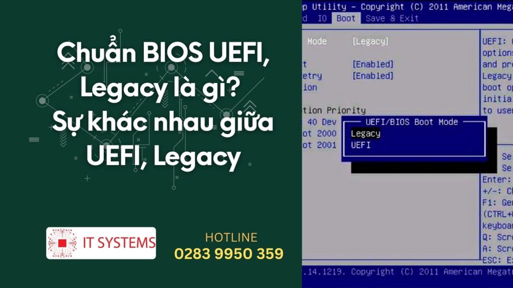 Chuẩn BIOS UEFI, Legacy là gì? Sự khác nhau giữa UEFI, Legacy