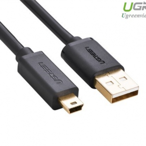 Cáp USB 2.0 to USB Mini 25cm mạ vàng Ugreen 10353 Chính hãng