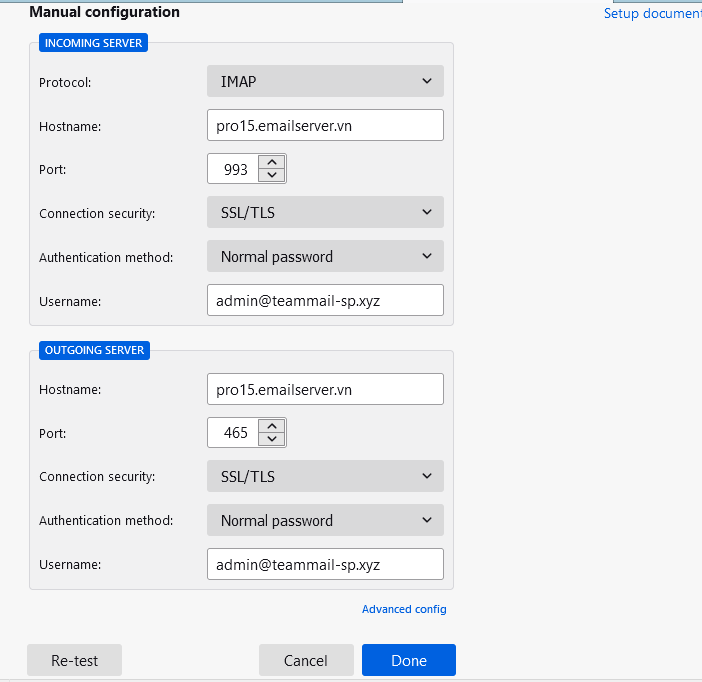 Hướng dẫn cài Mail vào phần mềm Thunderbird 9 Hướng dẫn cài Mail vào phần mềm Thunderbird
