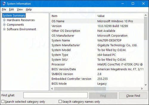 Hướng dẫn mở System Information trên Windows 10, 8.1, 7 5 Hướng dẫn mở System Information trên Windows 10, 8.1, 7
