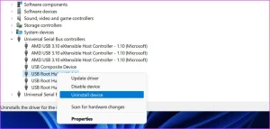 uninstall drivers Fix Windows 11 Not Recognizing USB Devices