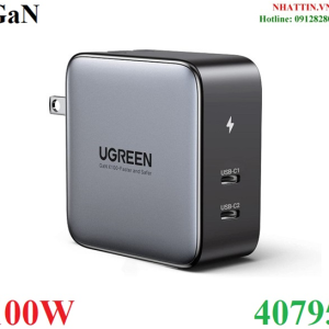 Củ sạc nhanh 100W GaN Nexode 2 cổng USB Type-C Hỗ trợ QC4+, PD3.0 Ugreen 40795 (US)
