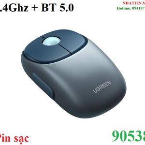 Chuột không dây MU102 FUN+ Bluetooth 5.0 / 2.4GHz 4000DPI, Slient Button Ugreen 90538 cao cấp