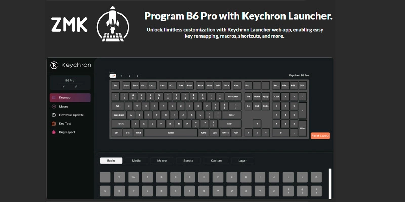 Bàn phím không dây Keychron B6 Pro Ultra-Slim Wireless