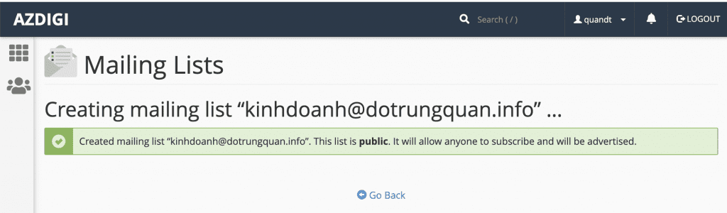 Hướng dẫn sử dụng Mailing Lists cPanel
