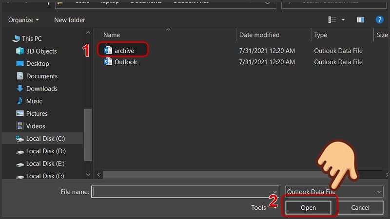 5 Cách Archive mail, khắc phục Outlook báo đầy bộ nhớ đơn giản, chi tiết 28 5 Cách Archive mail, khắc phục Outlook báo đầy bộ nhớ đơn giản, chi tiết