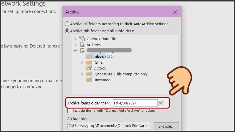 5 Cách Archive mail, khắc phục Outlook báo đầy bộ nhớ đơn giản, chi tiết 23 5 Cách Archive mail, khắc phục Outlook báo đầy bộ nhớ đơn giản, chi tiết
