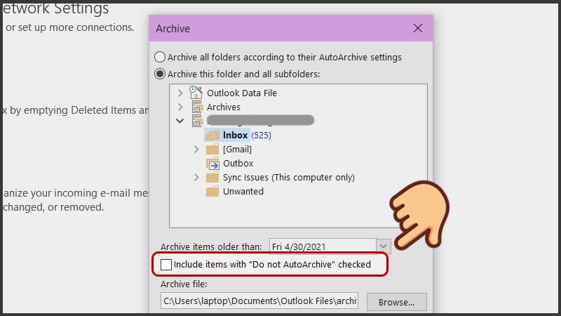 5 Cách Archive mail, khắc phục Outlook báo đầy bộ nhớ đơn giản, chi tiết 24 5 Cách Archive mail, khắc phục Outlook báo đầy bộ nhớ đơn giản, chi tiết