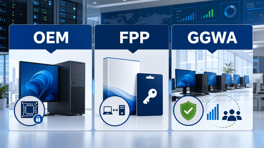 So sánh Windows 11 OEM, FPP/Retail và GGWA: doanh nghiệp nên chọn loại nào?