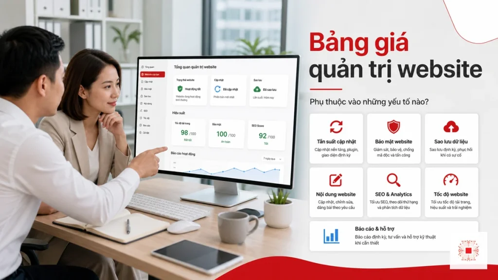 bảng giá quản trị website