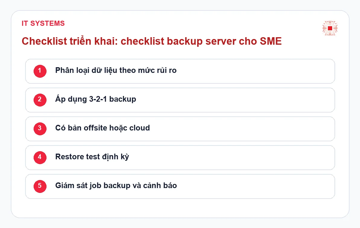 Checklist server backup checklist for SMEs