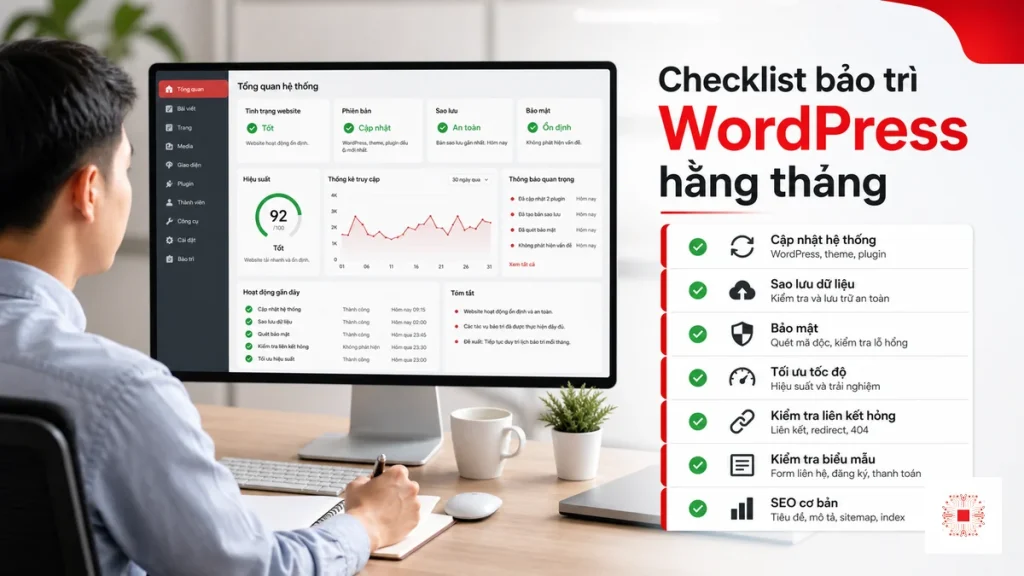 checklist bảo trì WordPress hằng tháng