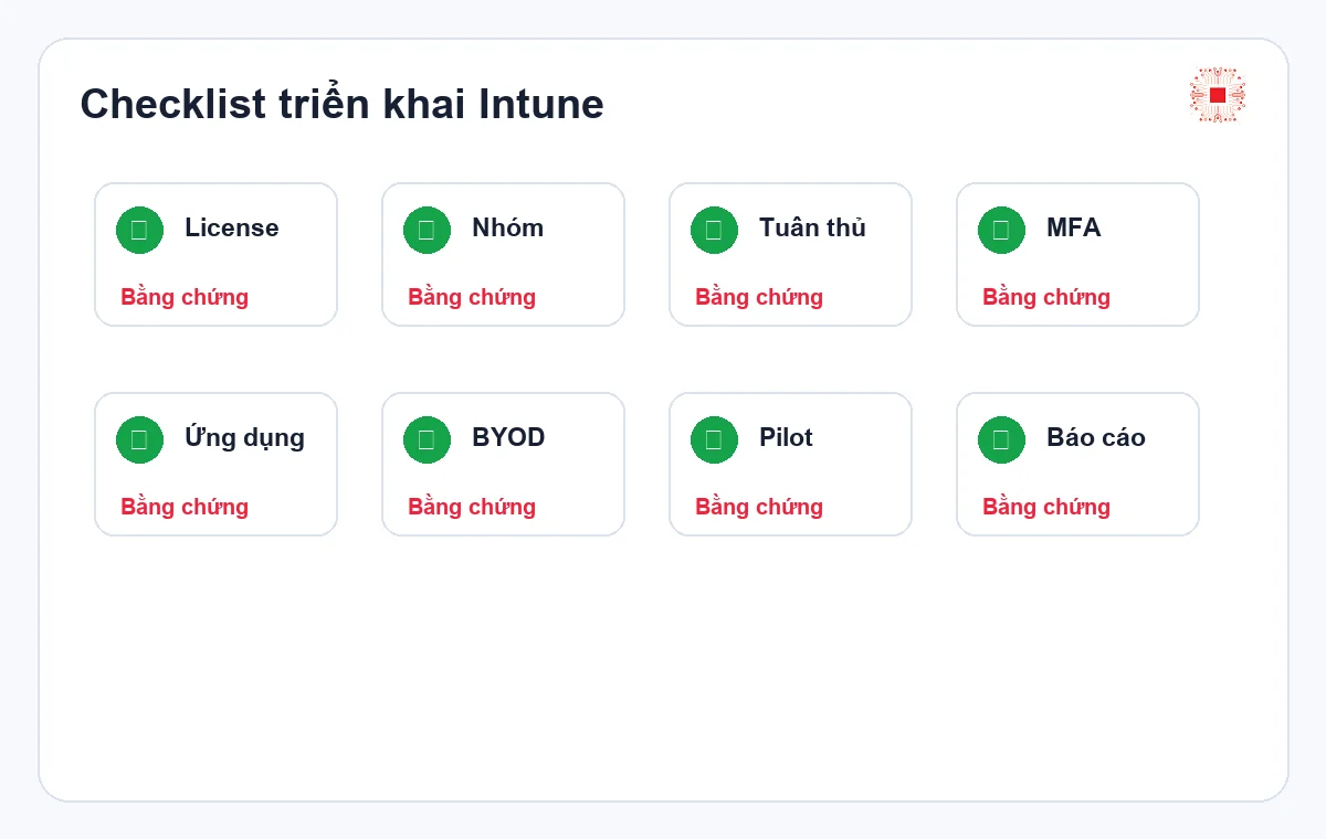Checklist triển khai Microsoft Intune cho SME
