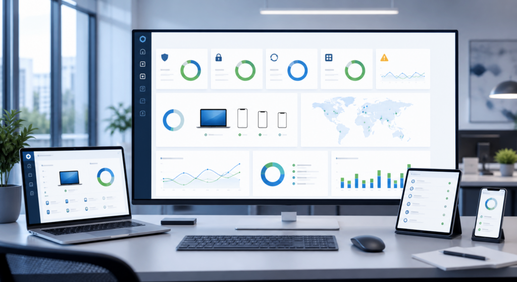 Dashboard Microsoft Intune theo dõi compliance và bảo mật thiết bị