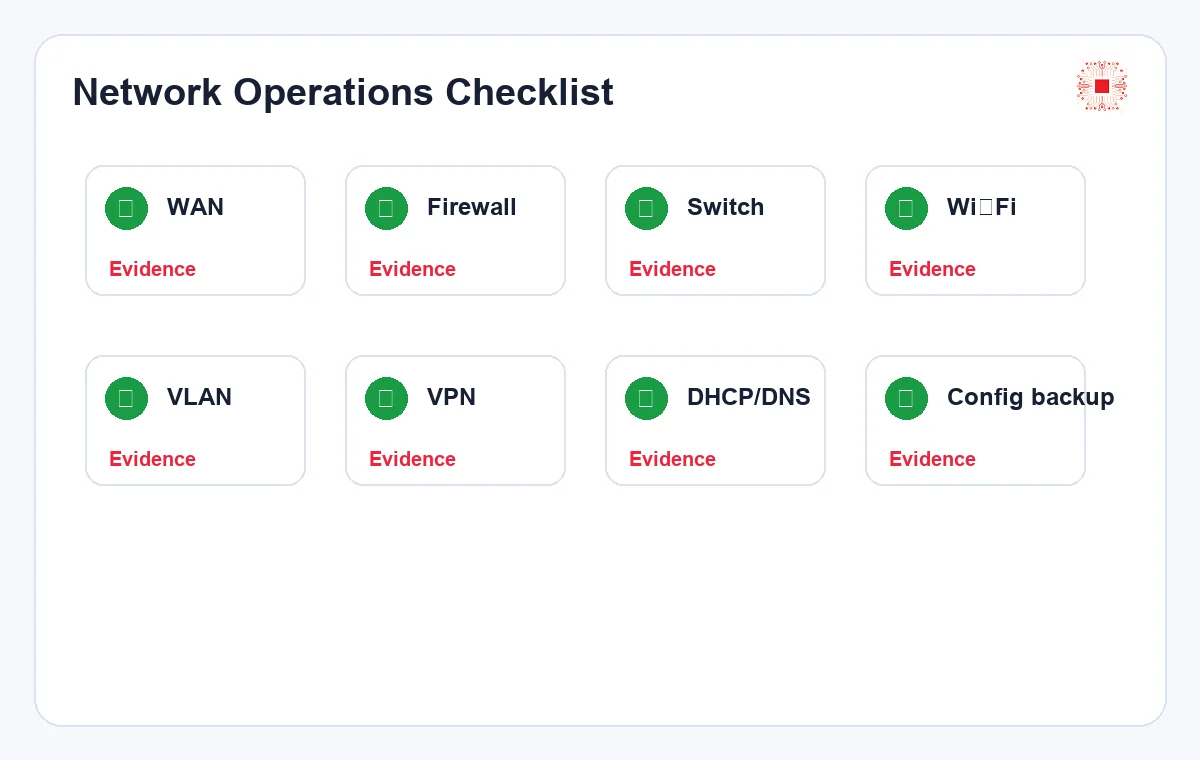 Office network operations checklist