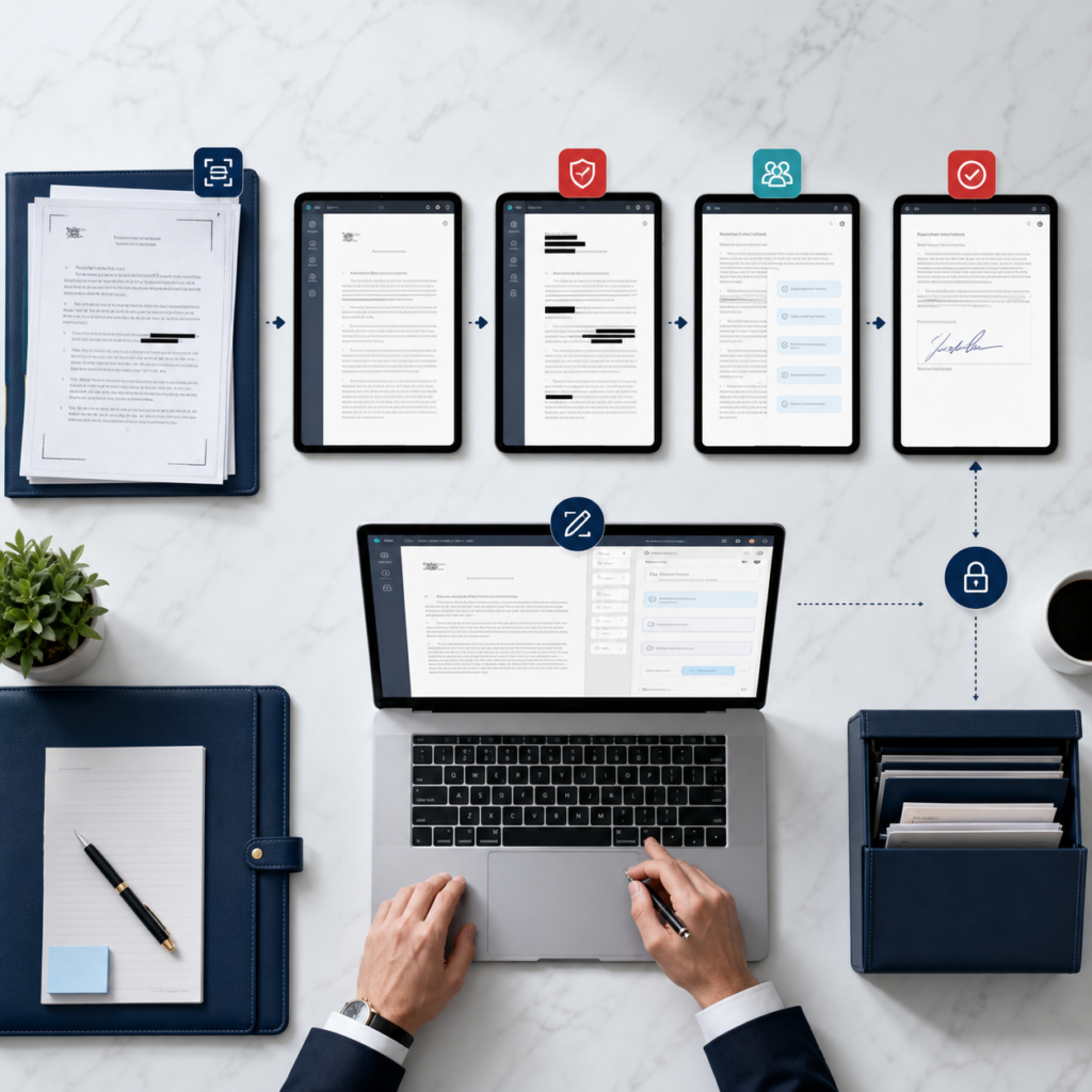Secure PDF review and approval workflow