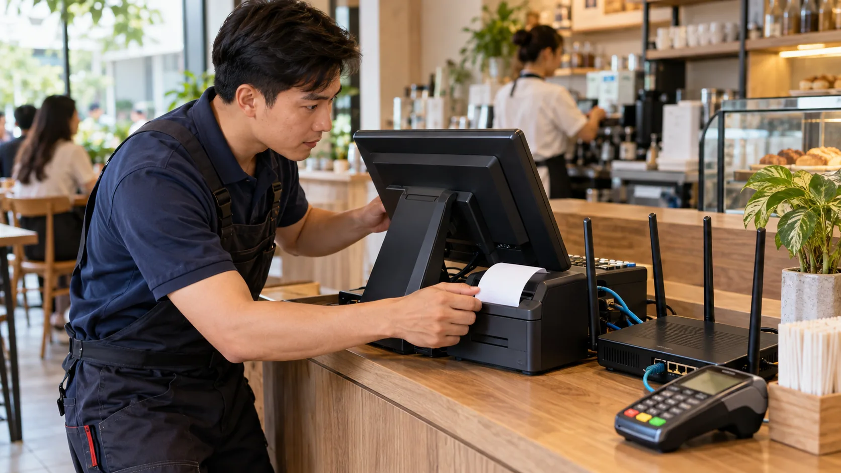 Bảo trì POS máy in bill và Wi-Fi cho nhà hàng quán cafe