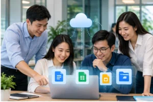 Nhóm nhân sự cộng tác tài liệu và thư mục cloud