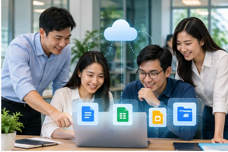 Nhóm nhân sự cộng tác tài liệu và thư mục cloud