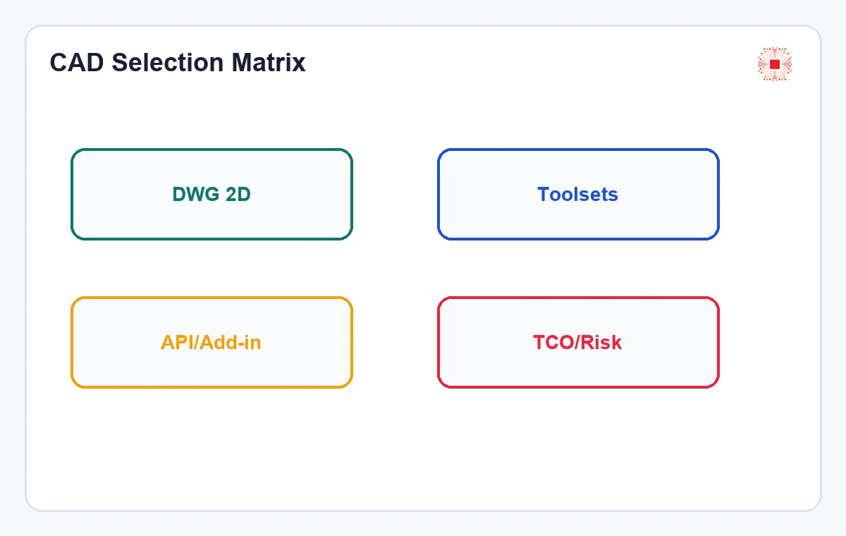 ZWCAD vs AutoCAD: Which Should Cost-Conscious Businesses Choose? 1 ZWCAD vs AutoCAD selection matrix