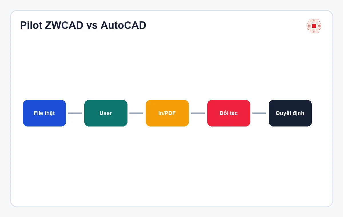 ZWCAD vs AutoCAD: doanh nghiệp muốn tối ưu chi phí nên chọn gì? 2 Quy trình pilot ZWCAD vs AutoCAD