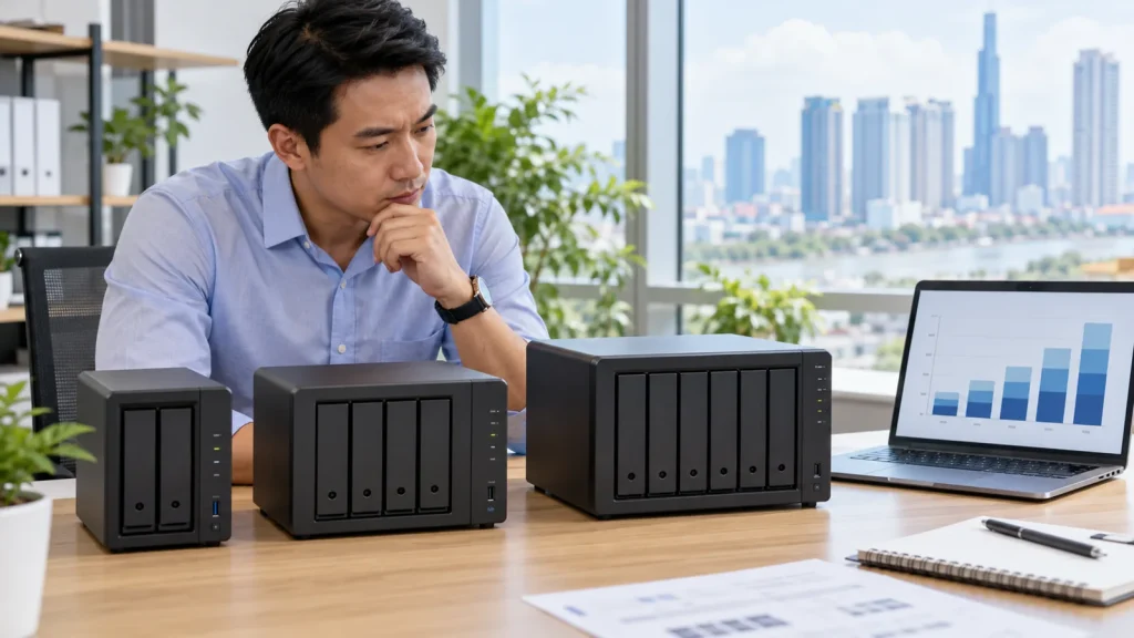Illustrative Synology workflow image; not a customer deployment.