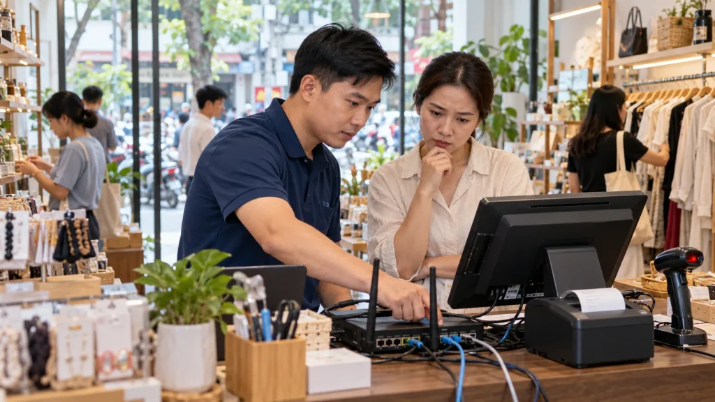 POS và mạng cửa hàng gặp sự cố: quy trình bàn giao IT cho chuỗi bán lẻ