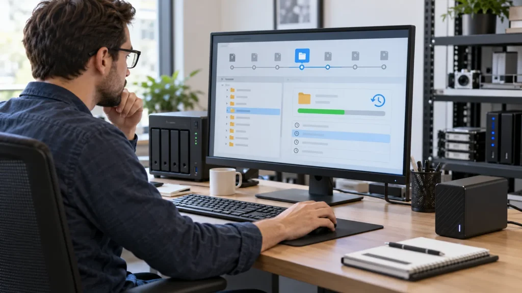 Illustrative Synology workflow image; not a customer deployment.